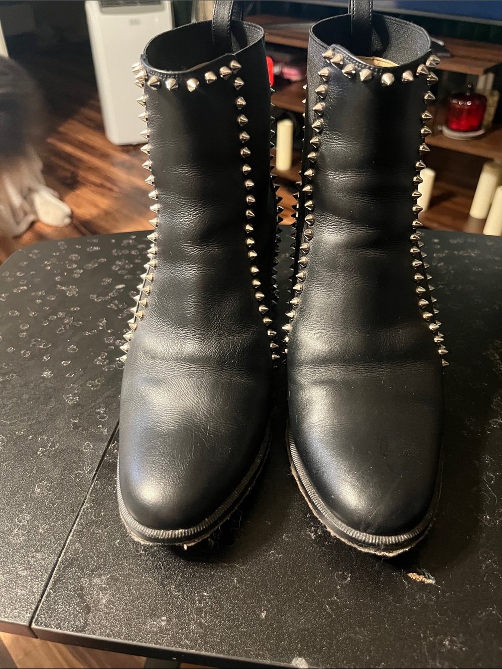 Black Studded Women's Ankle Boots